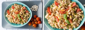 Insalata di farro con pomodorini e fagioli