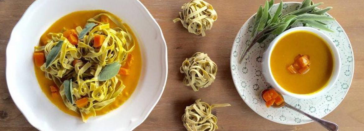 Tagliatelle di Farro con zucca e salvia