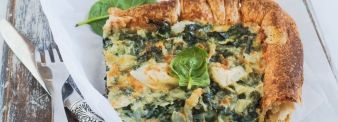 Gluten free Quiche with spinaches and mozzarella