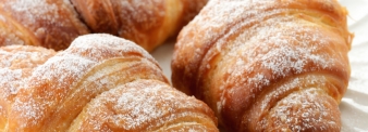 Croissant with puff pastry flour