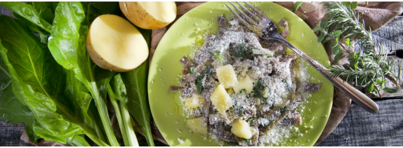 Chard and potatoes pizzoccheri
