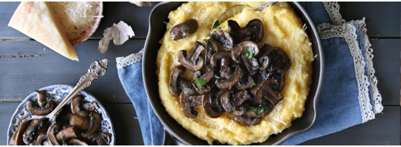 Mushrooms' flavour polenta