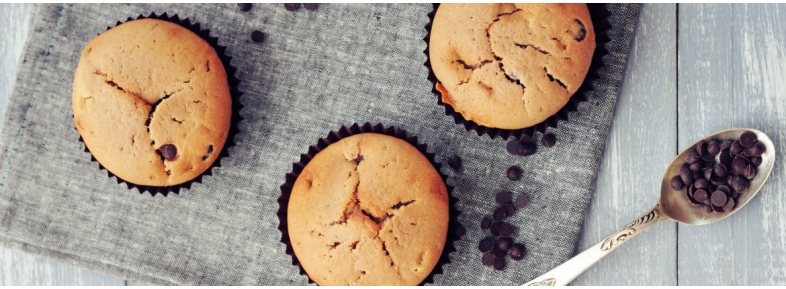 Muffins with chocolate drops