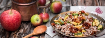 Buckwheat salad with apples and zucchini