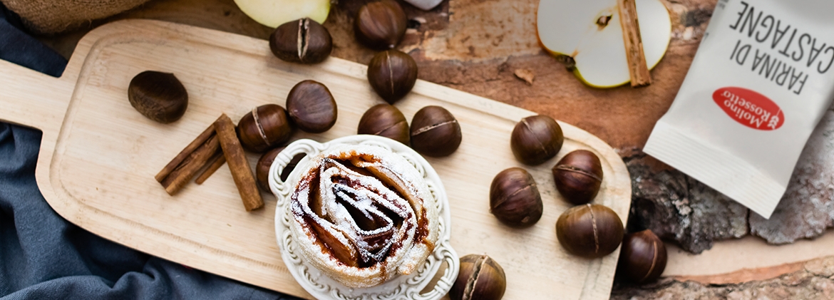 Cestini di Castagne con mele cannella e noci