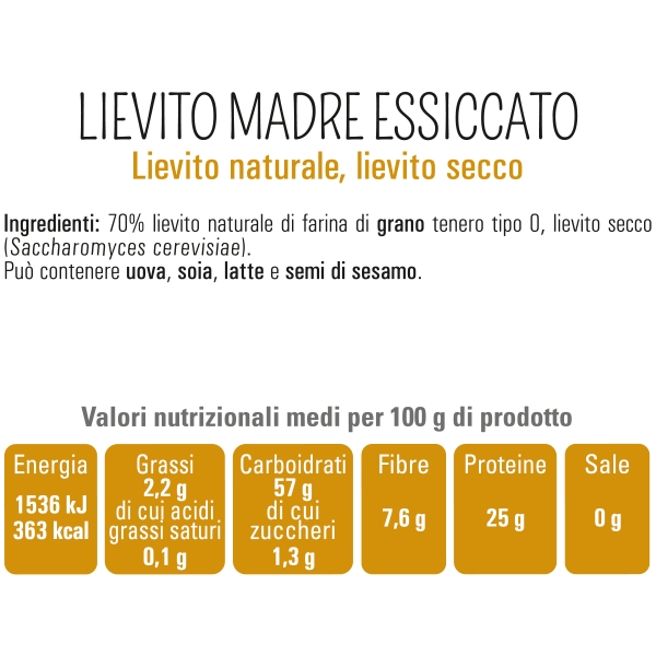 86 - Lievito madre essiccato - 3 buste per 35 g cad 