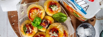 Apulian cappelli wheat flat bread with cherry tomatoes