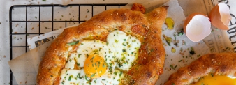 Apulian cappelli wheat flat bread with cherry tomatoes