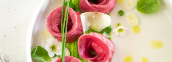 Pasta ripiena colorata