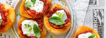 Apulian cappelli wheat flat bread with cherry tomatoes