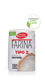 63 - Farina BIOLOGICA di grano tenero tipo 2 macinata a pietra - 500g -