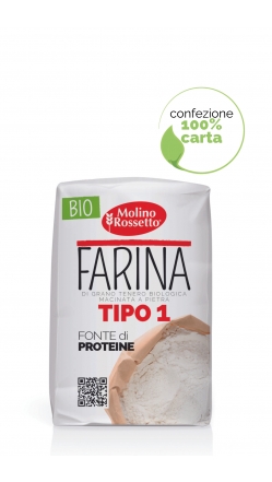 62 - Farina BIOLOGICA di grano tenero TIPO 1 macinata a pietra - 500g -